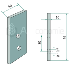Lame 95 x 50 x 10 mm pour cureuse rotative DONDI adaptable