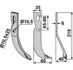 Fräsmesser Rechts 218 x 35 Benassi Nachbau