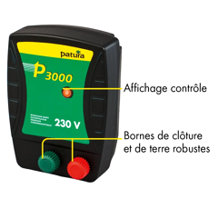 Electrificateur P3000 sur secteur 230V | PATURA