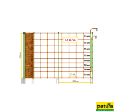 Filet électrifié plus/moins double pointe 50 m - PATURA