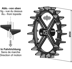 Disco Ø 550 mm para rodillo desterronador DAL-BO 11019 adaptable