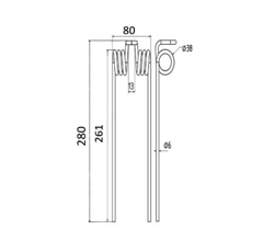 Dent pour faneuse CASE IH 13553G adaptable