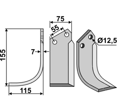 Fräsmesser Links 155 x 75 Nardi Nachbau
