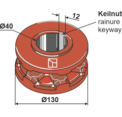 Noix étoilée bergmann 6 dents 162148 adaptable