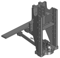 Lagerbock HVLB, Kugel 80 tiefW= 330 S32, MB-Trac BR 442 BR 443,Farbe Schwarz, Scharmüller