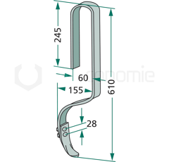 Dent pour semoir NORDSTEN 24612 adaptable