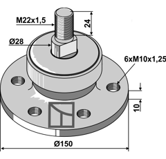 Lager - M22x1,5 - Stärke 10 - Außendurchmesser 150 - 128 - Dreifachabdichtung - Mehrere Marken