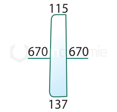 Seitenscheibe rechts/links - Landmaschine RENAULT 7701350716 - Nachbau