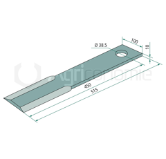 Couteau droit pour broyeur SCHULTE 401065 adaptable 