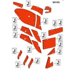 Rallonge de versoir gauche pour charrue NIEMEYER 200055 adaptable 