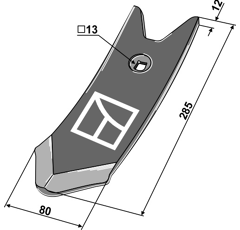 Flügelschar 350mm - Arbeitsbreite 350 - Stärke 10 - Gewicht 4.950 kg - Mehrere Marken