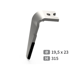 Dent de herse rotative Gauche 3 plaquettes carbure triangulaires, fixation rapide ALPEGO D05651 adaptable
