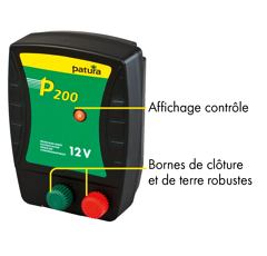 Electrificateur P200 sur batterie 12V | PATURA