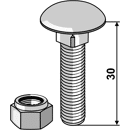 Flachrundschrauben 603/8x30 8.8mit Selbstsichernder Mutter  