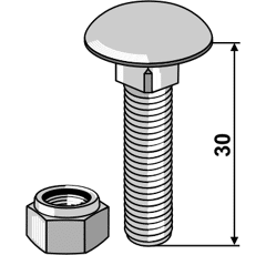 Flachrundschrauben 603/8x30 8.8mit Selbstsichernder Mutter  