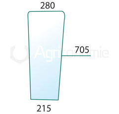 Pare-brise G pour machine agricole CASE IH 1-34-571-603 adaptable
