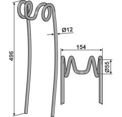 Griffe Ø12mm pour semoir KUHN K3032360 adaptable - Blacksteel©