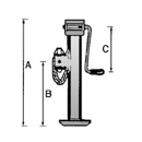 Pied béquille avec fixation basculante 250 mm adaptable