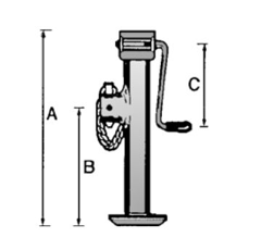 Pied béquille avec fixation basculante 250 mm adaptable