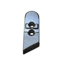 Pointe Gauche carbure et renfort acier pour charrue KVERNELAND 63090 adaptable