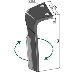 Kreiseleggenzinken - rechts 3377022N Lemken Nachbau