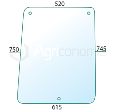 Vitre latérale verte pour machine agricole FORD 83952226 adaptable