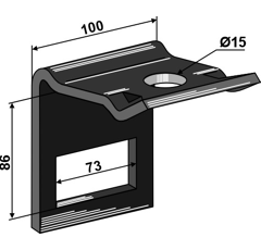 Halter Zinken 86 - 100 mm Nachbau  