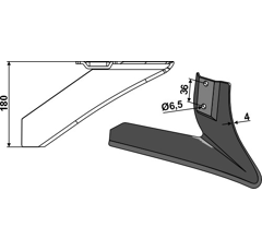 Lame droite 180 mm pour bineuse SCHMOTZER 200300181 adaptable - BlackSteel©