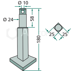 Dent renforcée pour fraise rotavator RAU 00035921 adaptable