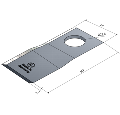KM-Klinge rechts 107x48x4 mm, LochØ: 22 8 mm 9847683N New Holland Nachbau 