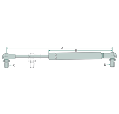 Vérin à gaz porte pour tracteur DEUTZ-FAHR 04373761 adaptable