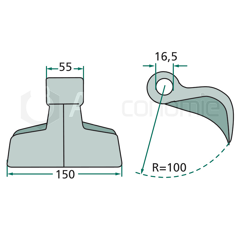 Marteau 55x150 AGRIMASTER - FALCONERO - MURATORI - BlackSteel©