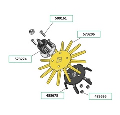 KIT étoiles à doigts jaune 240 mm pour bineuse adaptable - BlackSteel©