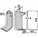 Fräsmesser Rechts 192 x 70 Agria Nachbau