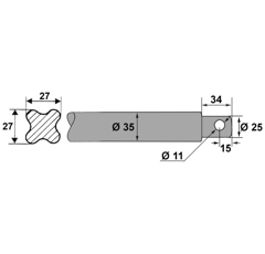 Frontladerzinken 35 x 1200 mm - MAILLEUX - Nachbau