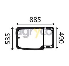 Vitre arrière plate - teintée pour téléscopique MERLO 58891 adaptable