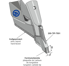 Soc à échange rapide 19 x 30 mm - carbure pour semoir pour BOURGAULT adaptable - Blacksteel©