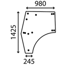 Vitre de porte plate teintée pour machine agricole HÜRLIMANN - LAMBORGHINI 000948010 adaptable