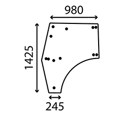 Vitre de porte plate teintée pour machine agricole HÜRLIMANN - LAMBORGHINI 000948010 adaptable