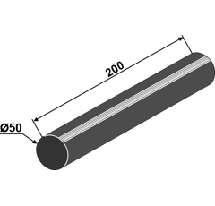Barre en caoutchouc Ø 50 x 200 mm pour déchaumeur adaptable