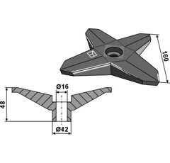 Grattoir étoile pour rouleaux spires adaptable - Blacksteel©