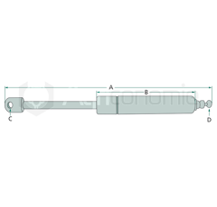 Vérin à gaz pour tracteur JOHN DEERE AL25968 adaptable