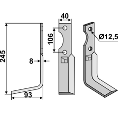 Fräsmesser 245x40mm, links - Mehrere Marken