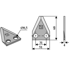 Frasto Futtermischwagenmesser - 16800029