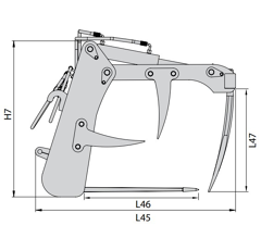Fourches à fumier 1800 mm pour tracteur - CAM adaptable