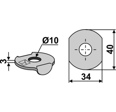 Rondelle Ø 10 mm pour semoir adaptable