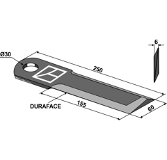 Couteau lisse pour moissonneuse-batteuse CLAAS 9986832 adaptable - Blacksteel©