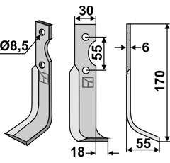 Fräsmesser 170x30mm, rechts - Mehrere Marken