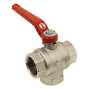 Vanne laiton nickelé 3 voies vertical perçage L - 1"1/4