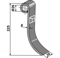 Fléau 225 x 30 mm pour broyeur LAGARDE 1343.01 adaptable - Blacksteel©